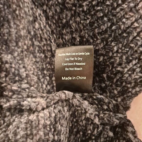 POL Oversize Hooded Distressed Cropped Sweater Women's Size Large Black Striped - Picture 7 of 9